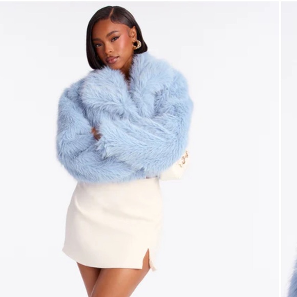 Fashion Nova Light Blue Teddy Jacket - Picture 2 of 5